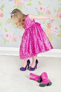 child wearing high heels